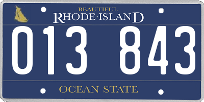 RI license plate 013843