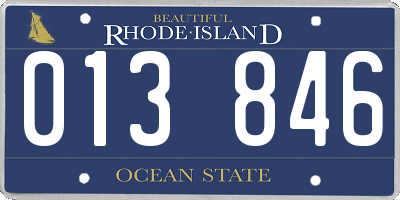 RI license plate 013846