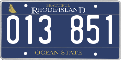 RI license plate 013851