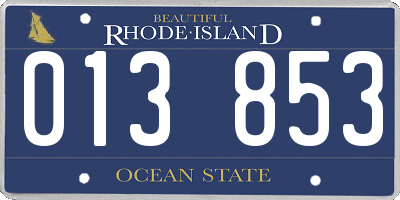 RI license plate 013853