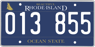 RI license plate 013855