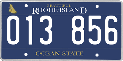 RI license plate 013856