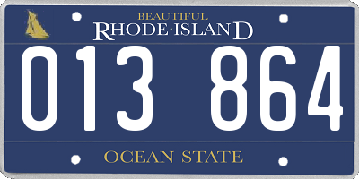 RI license plate 013864