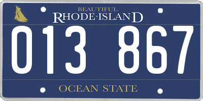 RI license plate 013867