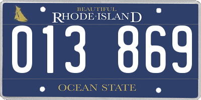 RI license plate 013869