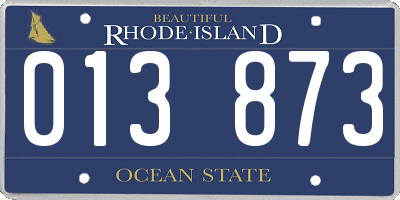 RI license plate 013873