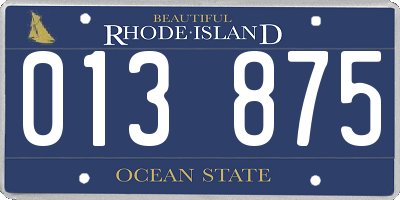 RI license plate 013875