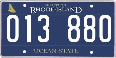 RI license plate 013880