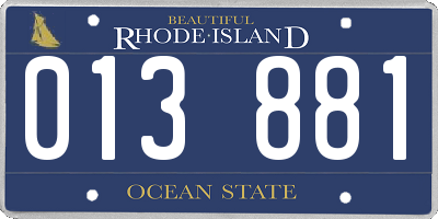 RI license plate 013881