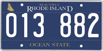 RI license plate 013882