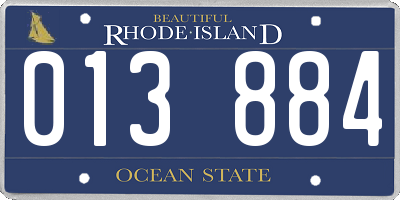 RI license plate 013884