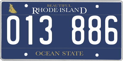 RI license plate 013886