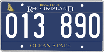 RI license plate 013890