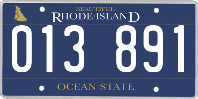 RI license plate 013891