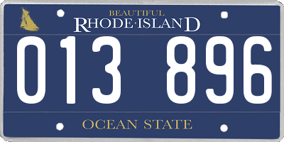 RI license plate 013896