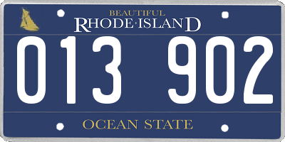 RI license plate 013902