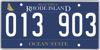 RI license plate 013903