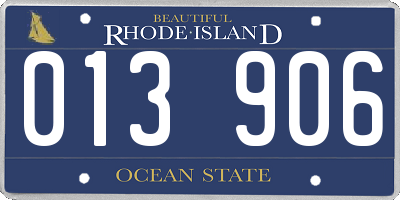 RI license plate 013906