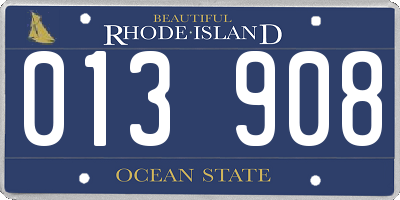 RI license plate 013908