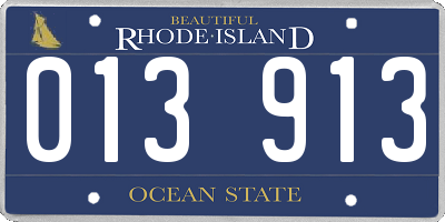 RI license plate 013913