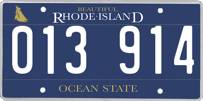 RI license plate 013914