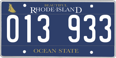 RI license plate 013933