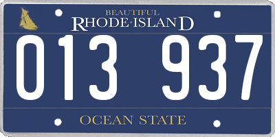 RI license plate 013937