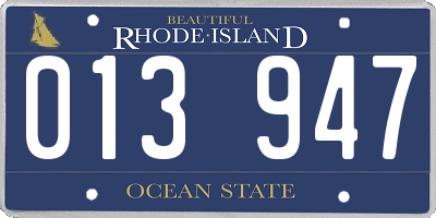 RI license plate 013947