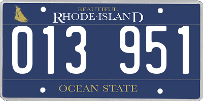 RI license plate 013951