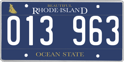 RI license plate 013963