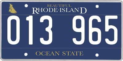 RI license plate 013965