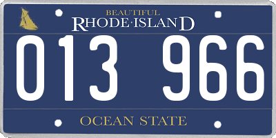 RI license plate 013966