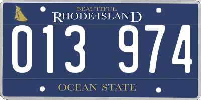 RI license plate 013974