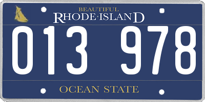 RI license plate 013978