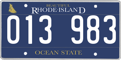 RI license plate 013983