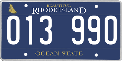 RI license plate 013990