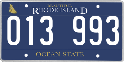 RI license plate 013993