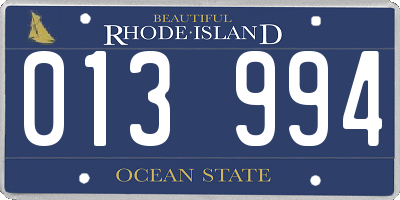 RI license plate 013994