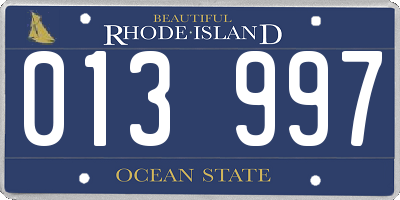 RI license plate 013997