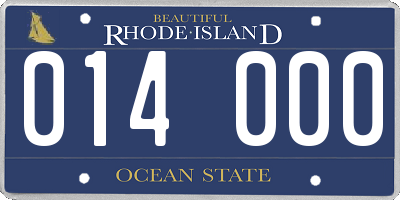 RI license plate 014000