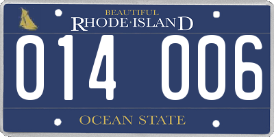 RI license plate 014006