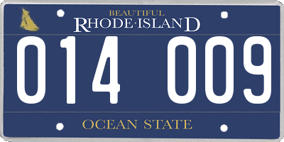 RI license plate 014009