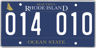 RI license plate 014010