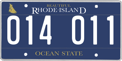 RI license plate 014011