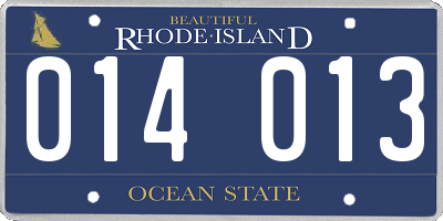 RI license plate 014013