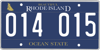 RI license plate 014015