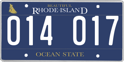 RI license plate 014017