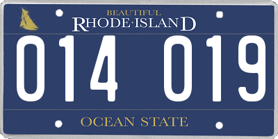 RI license plate 014019