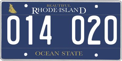 RI license plate 014020