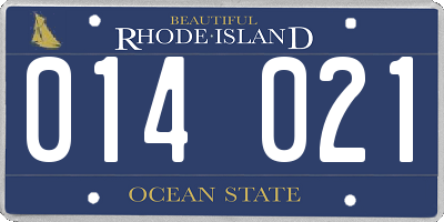 RI license plate 014021